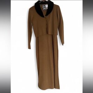 Lennie for Nina Leonard 2-Piece Dress & Jacket Set Size Small Wool blend 90s/Y2k